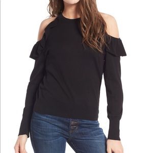 Nordstrom BP | Black Cold Shoulder Long Sleeve